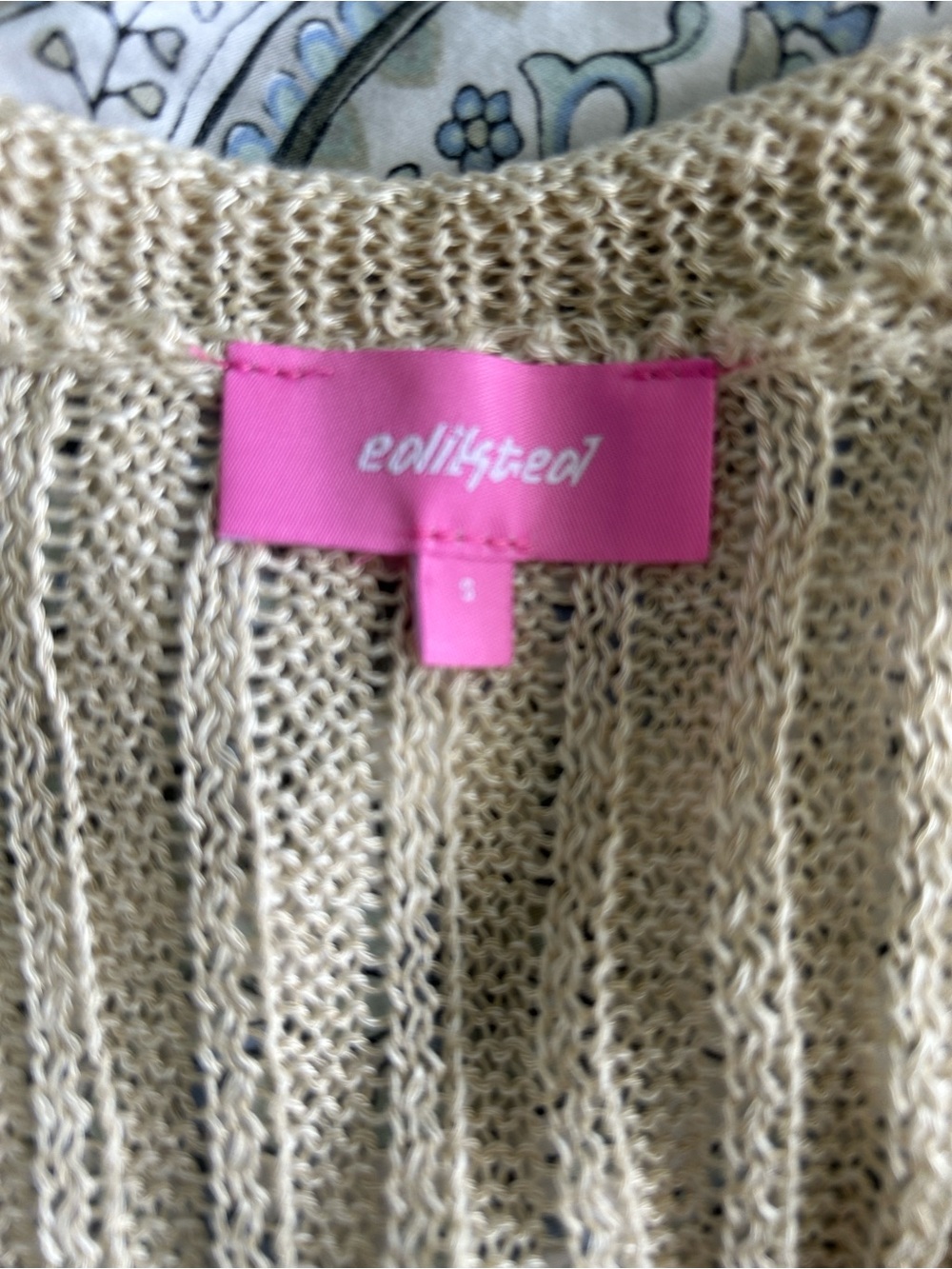 Edikted Cream Open-Knit Scoop Crisscross Neck Sweater Dress